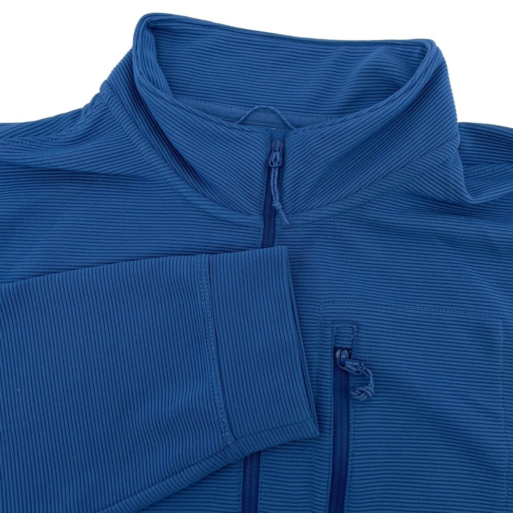 L.L Bean Women's M Blue Ribbed Quarter Zip Pullover Fleece Jacket 526743 REG